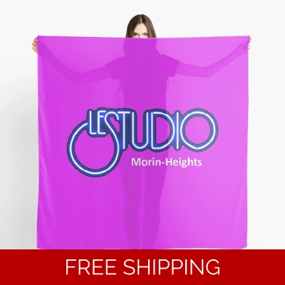 Le Studio Scarf White & Blue Logo MH White